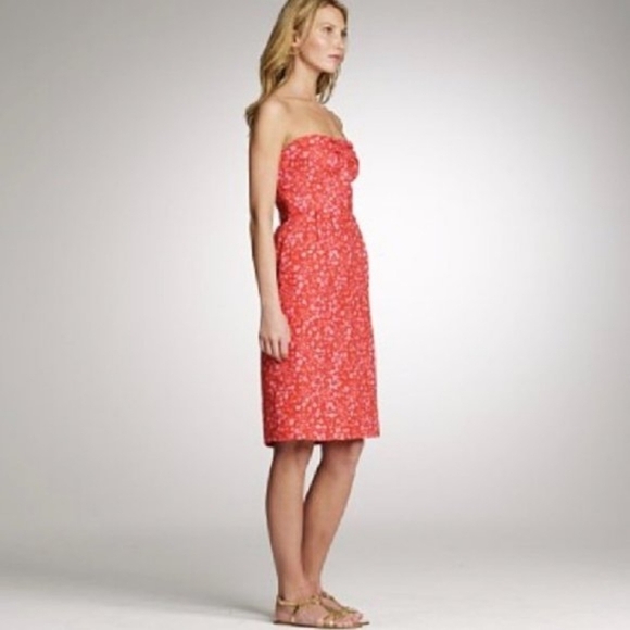 NWT J.Crew Cherry Linen Constellations Strapless Dress - Picture 11 of 11